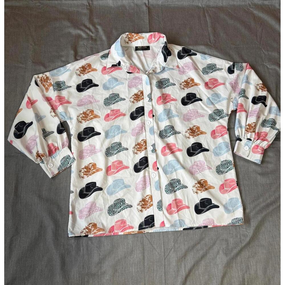 Not My First Rodeo Womens Size Small Button Down Light Weight Nashville Cowboy - Picture 1 of 6